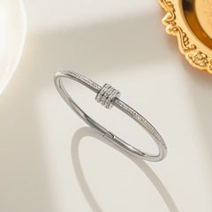 Diamond-Studded Titanium Steel Bracelet