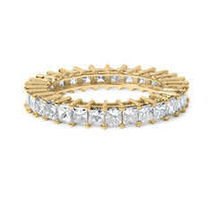 14K Yellow Gold 3.0 Cttw Shared Prong-Set Princess-cut Diamond Eternity Band Ring (H-I Color, SI1-SI2 Clarity)