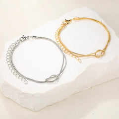 Knotted Gold and Silver Couple Bracelets