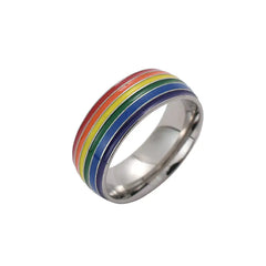 Same Sex Rainbow Ring 18K Gold Plated Cheerleader Ring