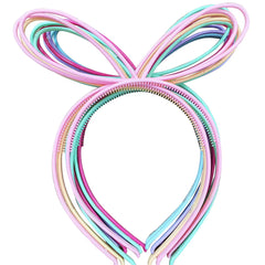 XIMA 12pcs Plastic Girls Headbands with Bunny Ears Bows and Party Hair Accessory (SP-Rabbit Ear)