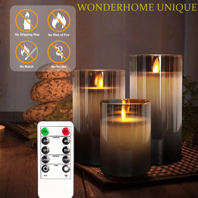 3Pcs Set 4/5/6 inches Led Flameless Electric Candles